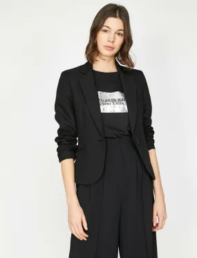 16539 Black Tailored Single Button Jacket