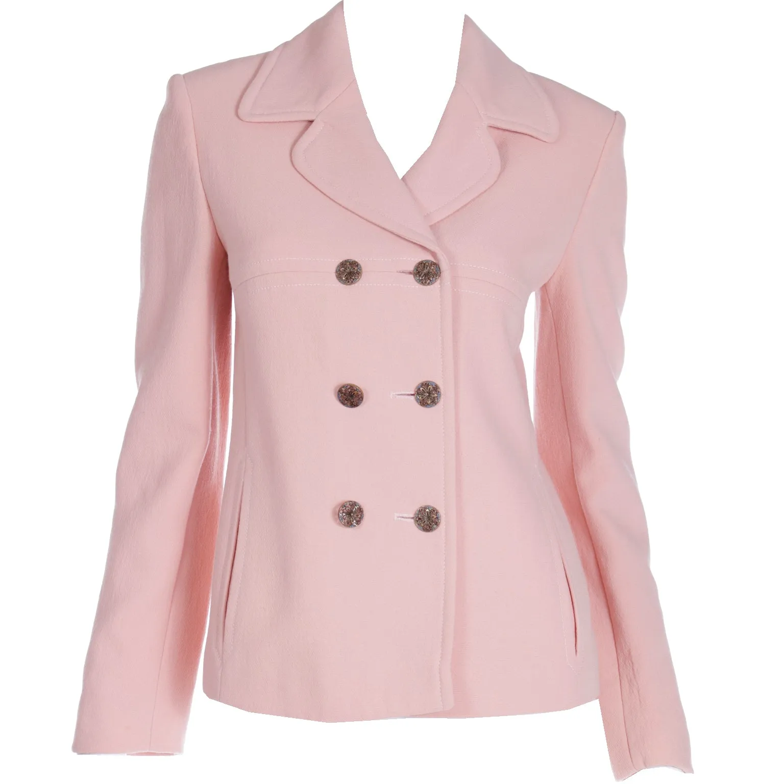 1990s Moschino Cheap and Chic Pink Double Breasted Jacket