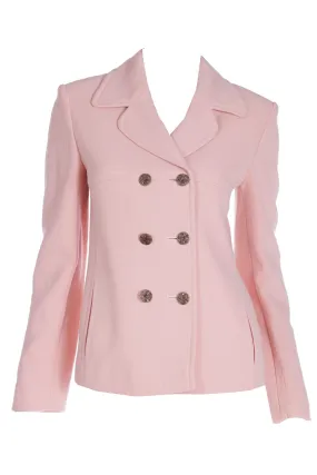 1990s Moschino Cheap and Chic Pink Double Breasted Jacket