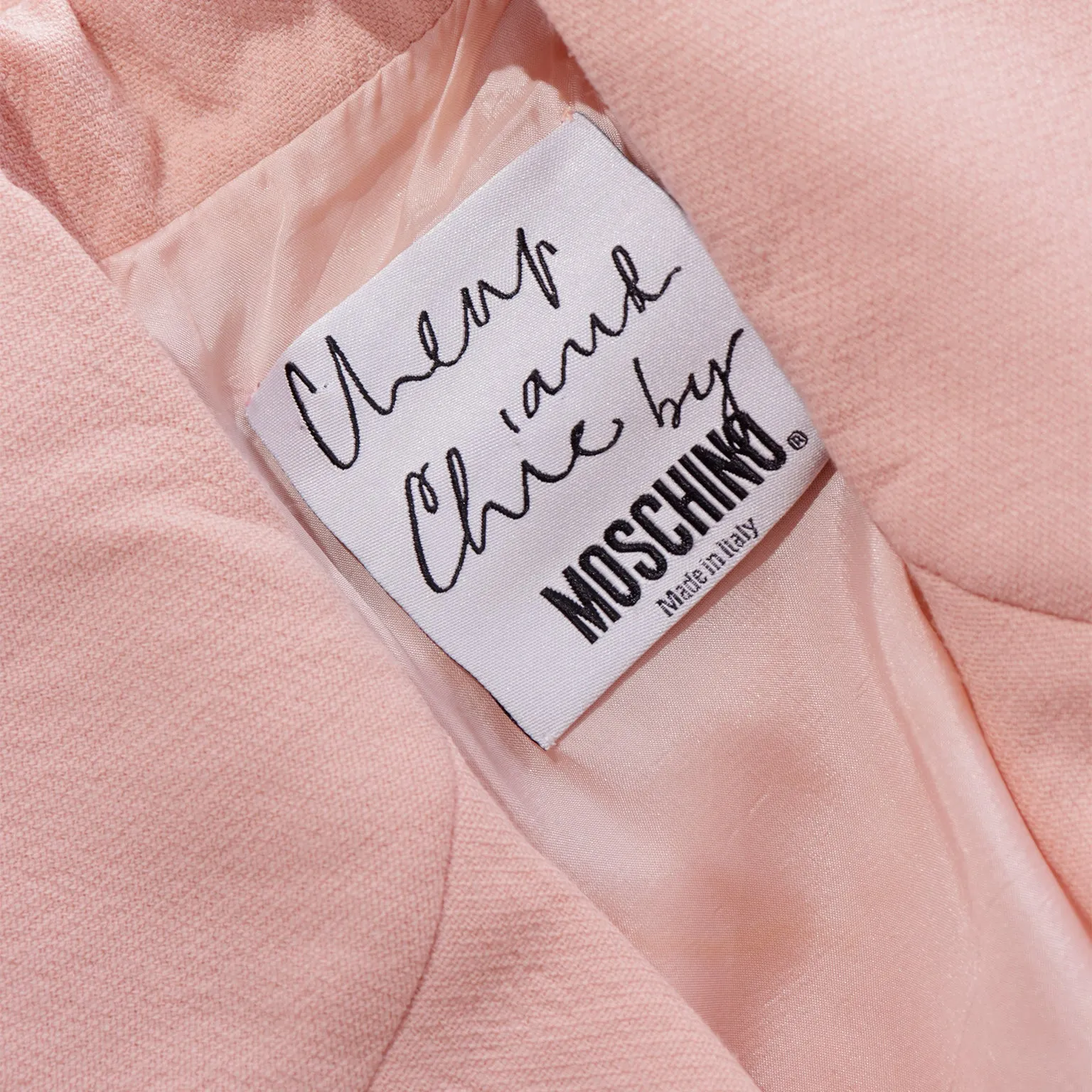 1990s Moschino Cheap and Chic Pink Double Breasted Jacket