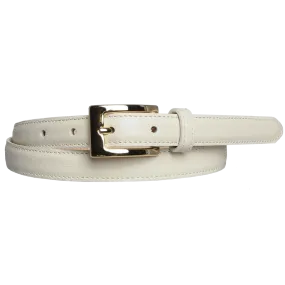 20 mm Saffiano Leather Belt Ivory