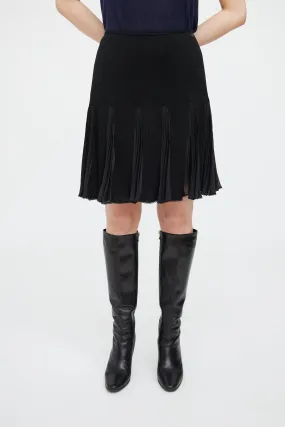 2004 Black Flowy Panel Pleated Skirt