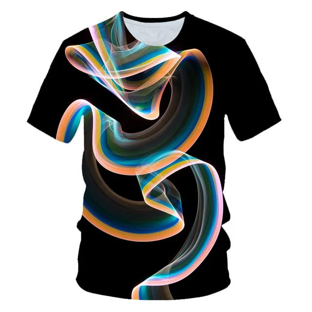 2020 Summer 4-20 Years Boys Girls Colorful 3D T-shirt Kids Funny Neon Lights Harajuku T shirt Children Fashion Tshirts Clothes