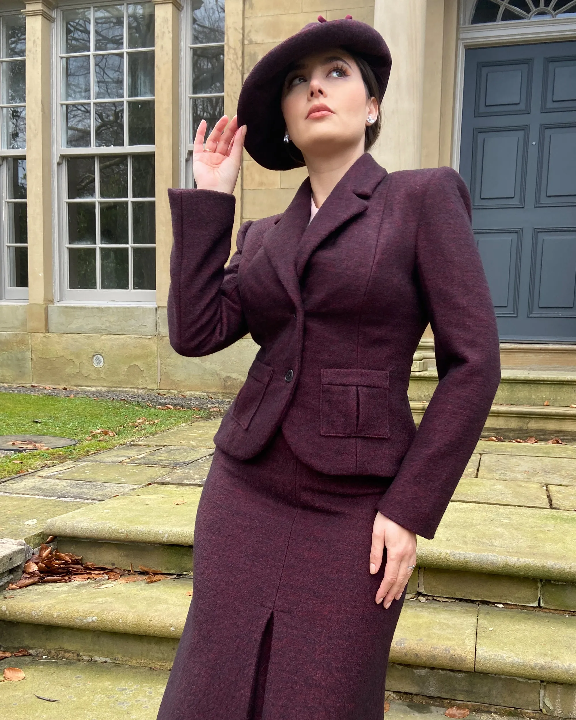 30s Tailored Jacket - Burgundy