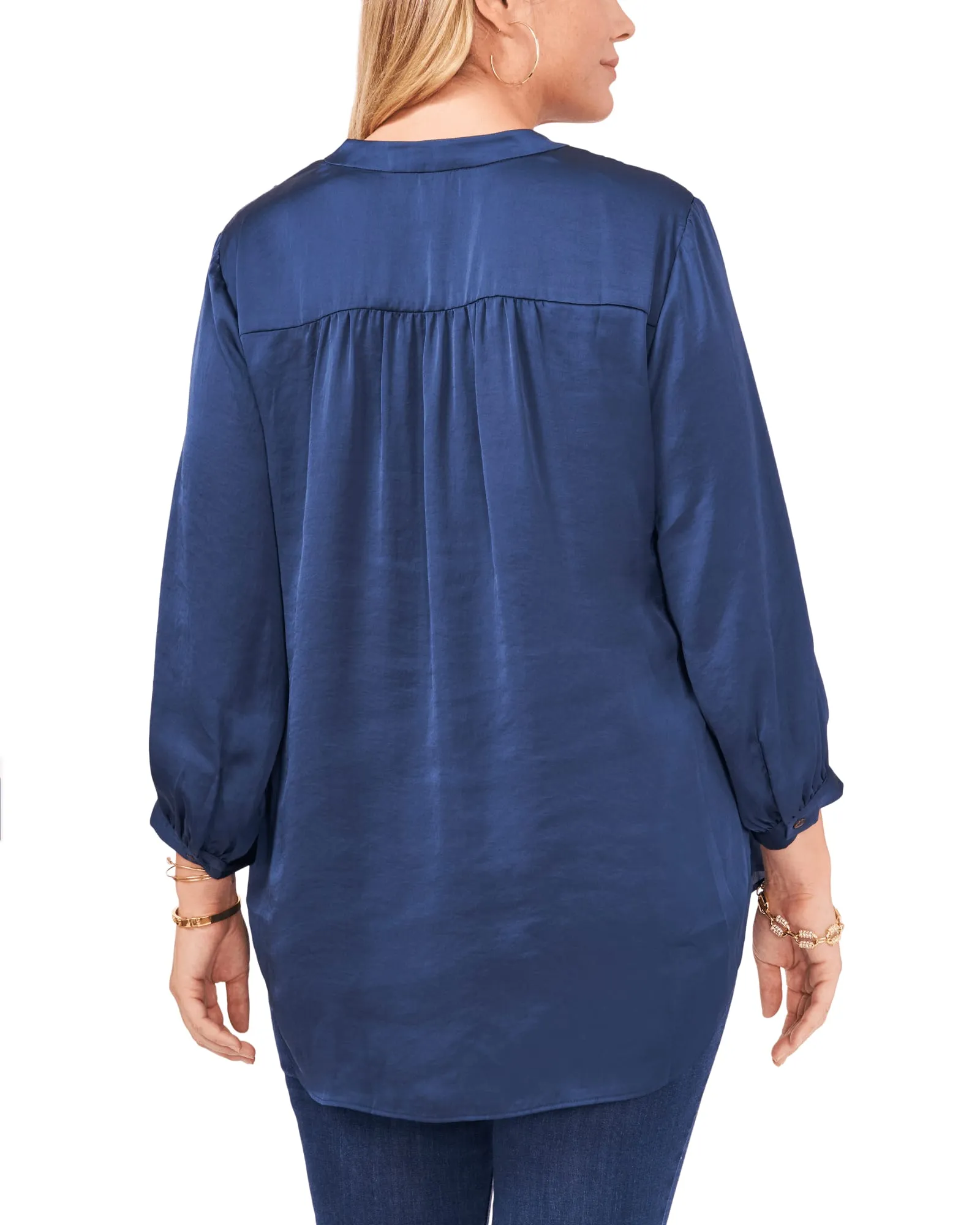 Aurora V-Neck Blouse | STEEL BLUE