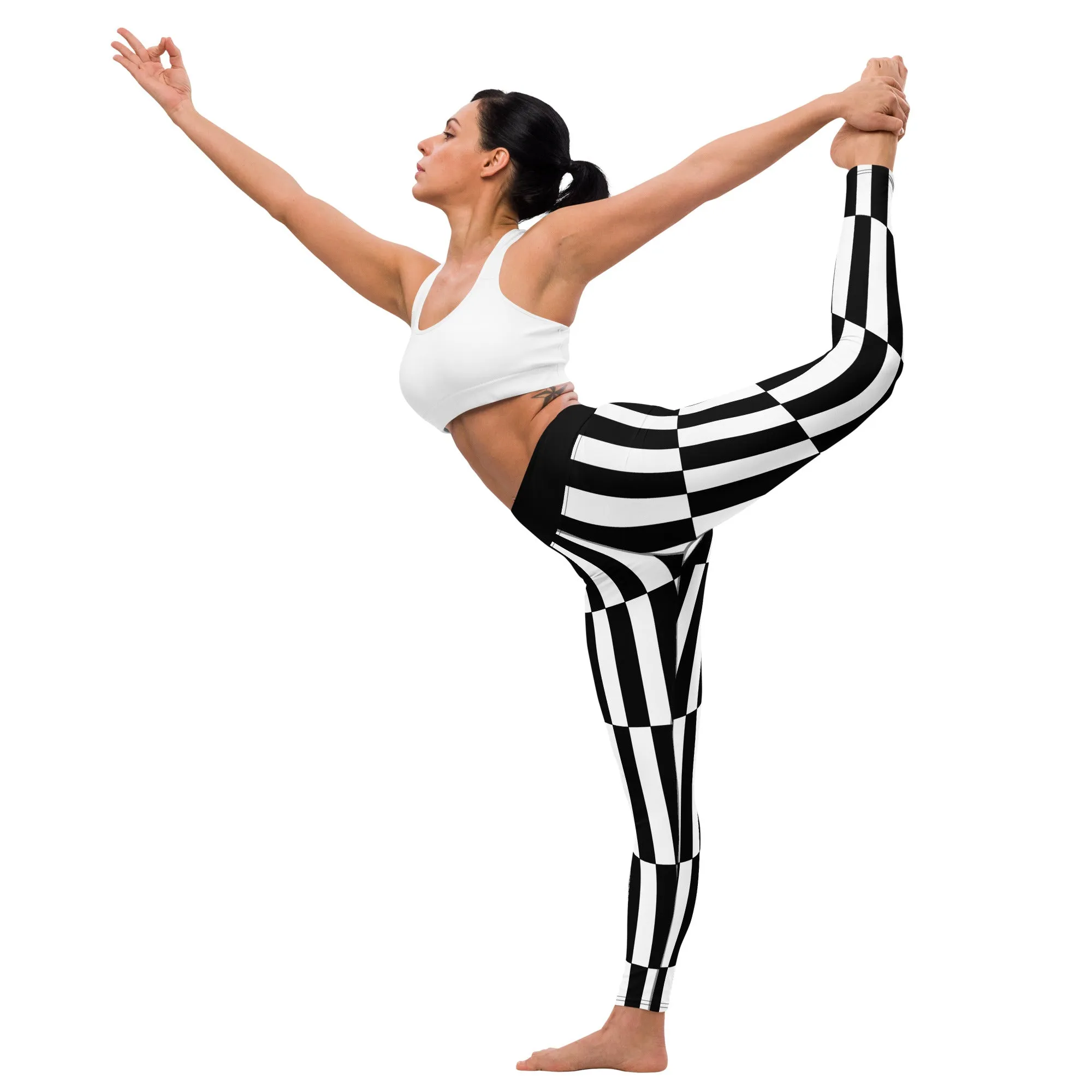 Black and White Optical Illusion Yoga Leggings