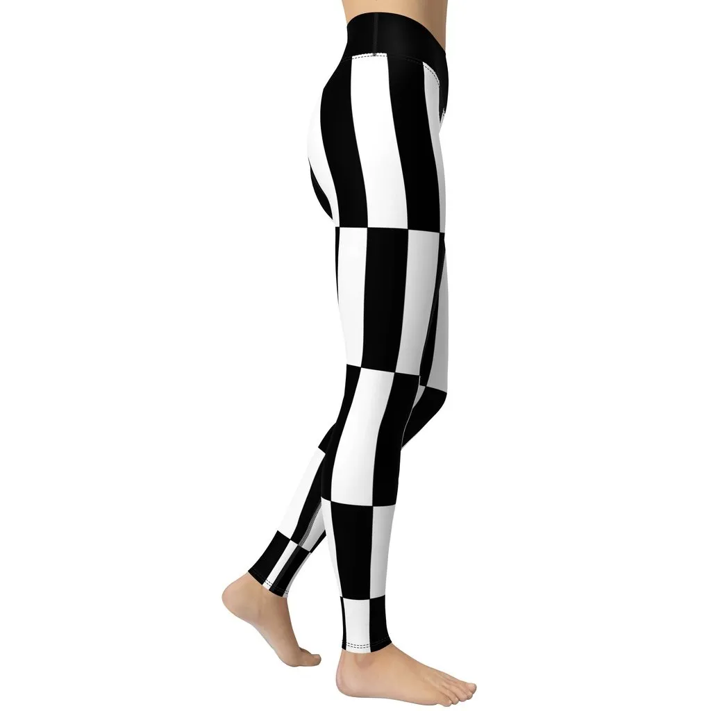 Black and White Optical Illusion Yoga Leggings