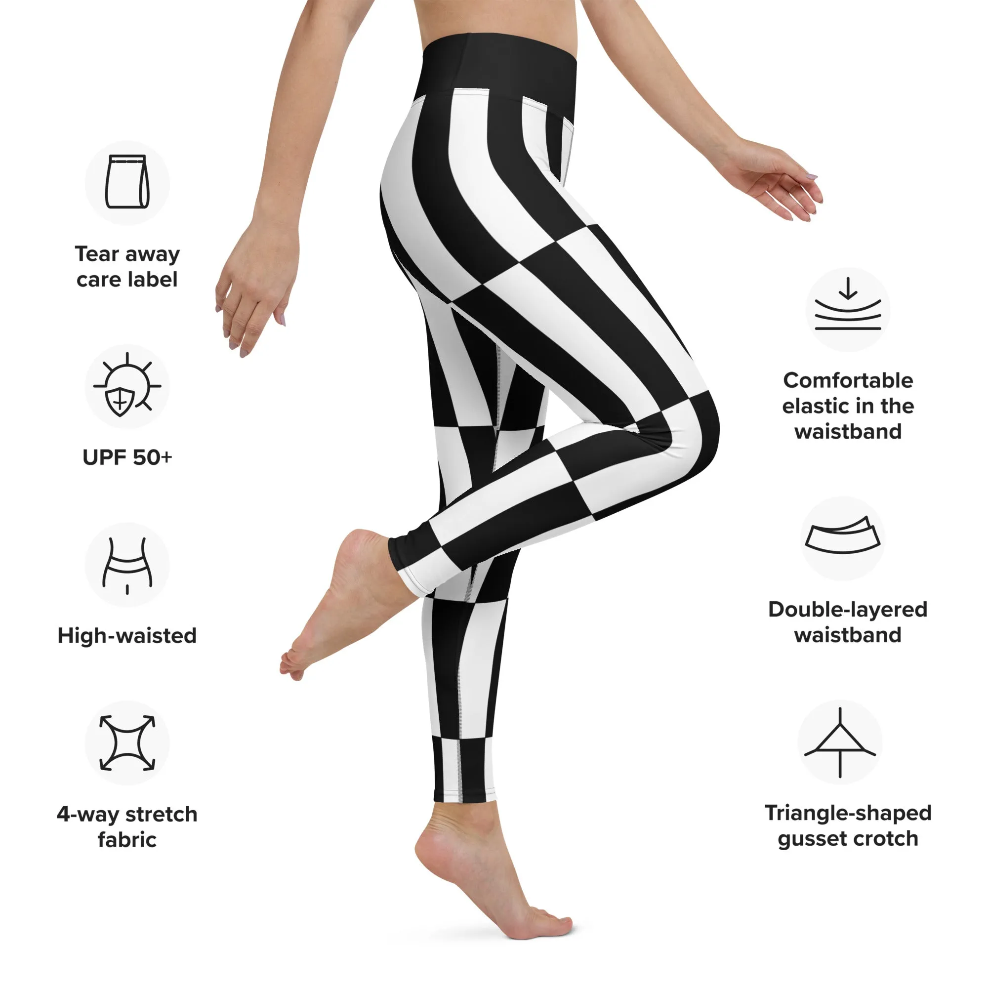 Black and White Optical Illusion Yoga Leggings