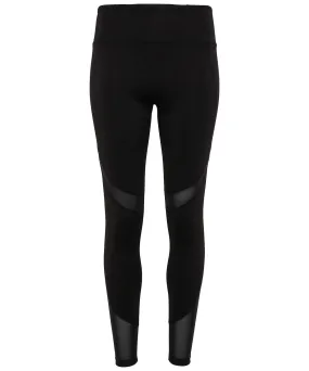 Black* - Women's TriDri® mesh tech panel leggings full-length