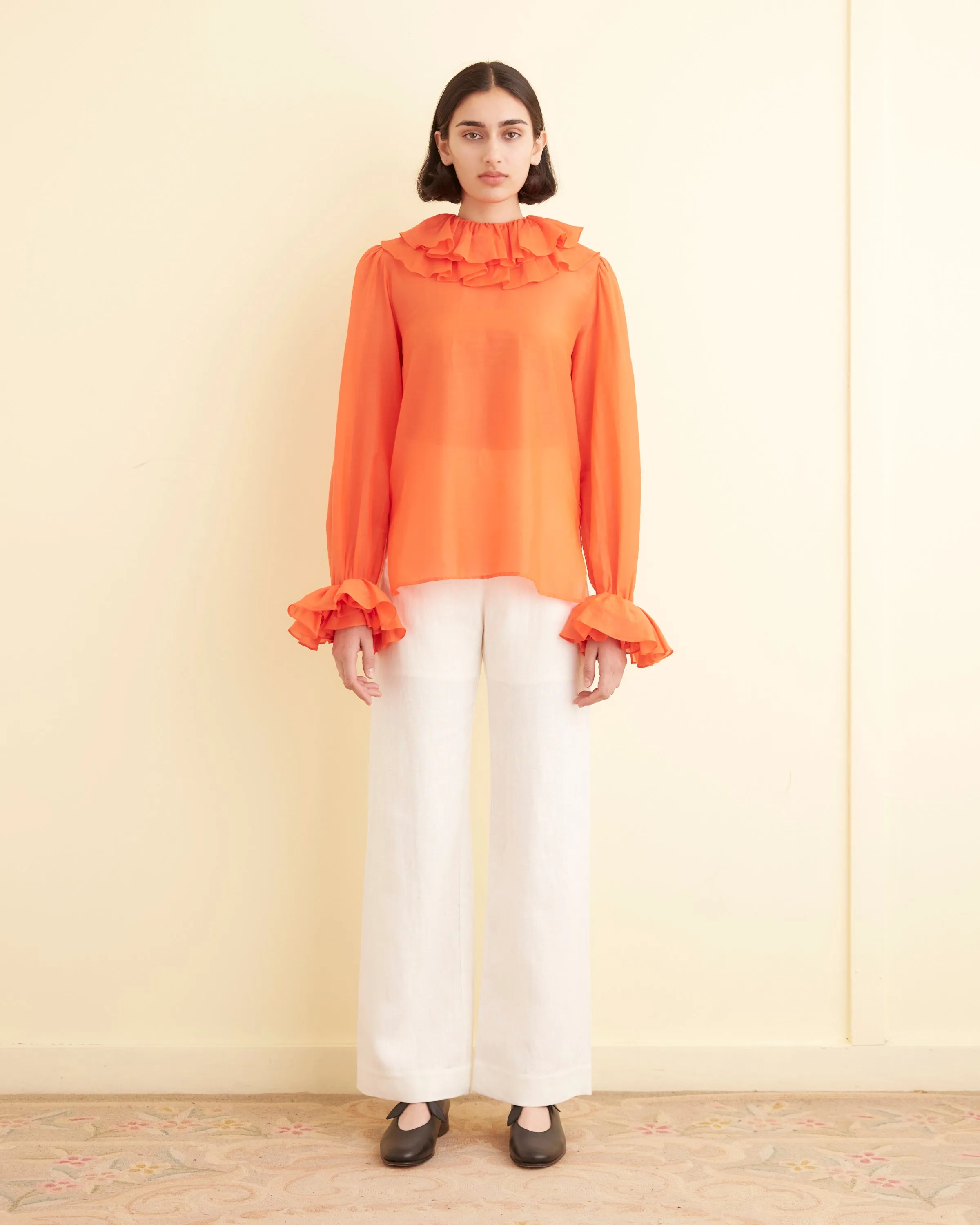 Boo Ruffle Blouse - Orange