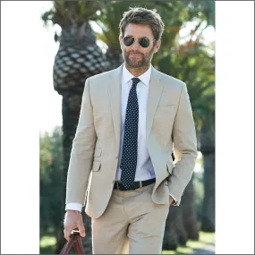 Brook Taverner Constable Tailored Fit Natural Linen Mix Jacket.--