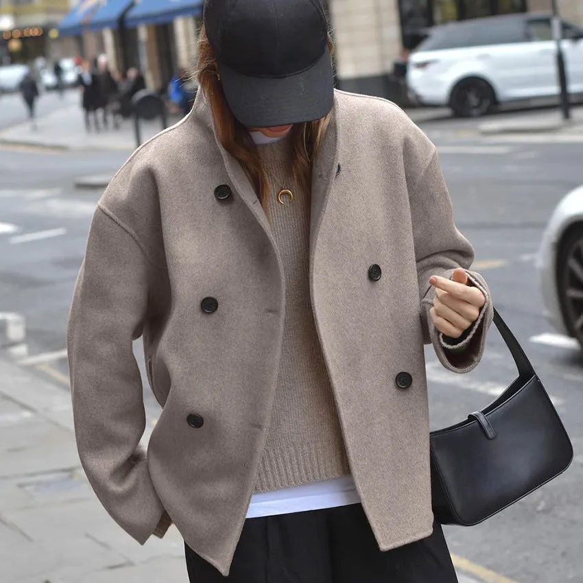 Brown French style woolen jacket