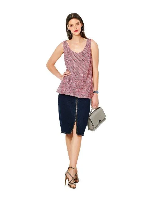 Burda Pattern 6231  Top with Rounded Neckline – 
Singe or Double Layer