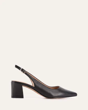 CARA LOW HEELS BLACK LEATHER