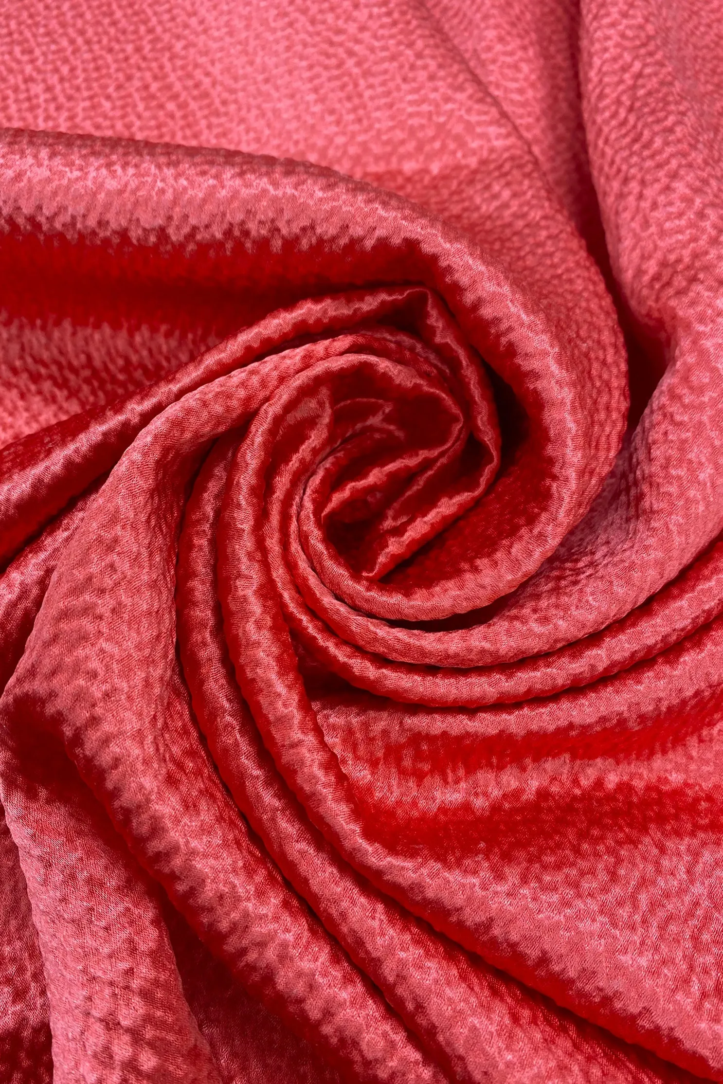 Coral Hammered Silk Satin