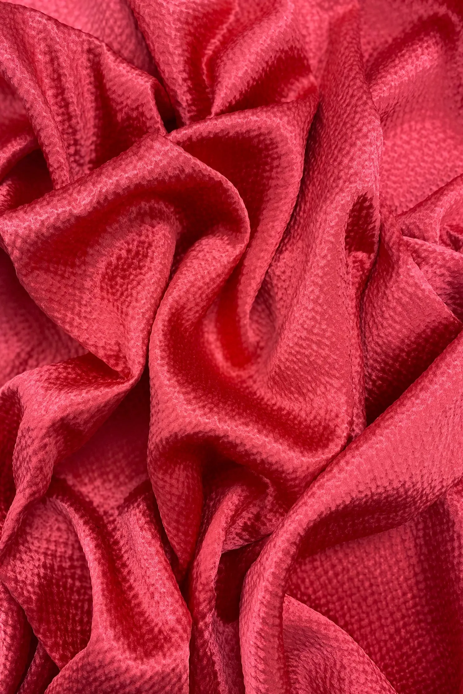 Coral Hammered Silk Satin