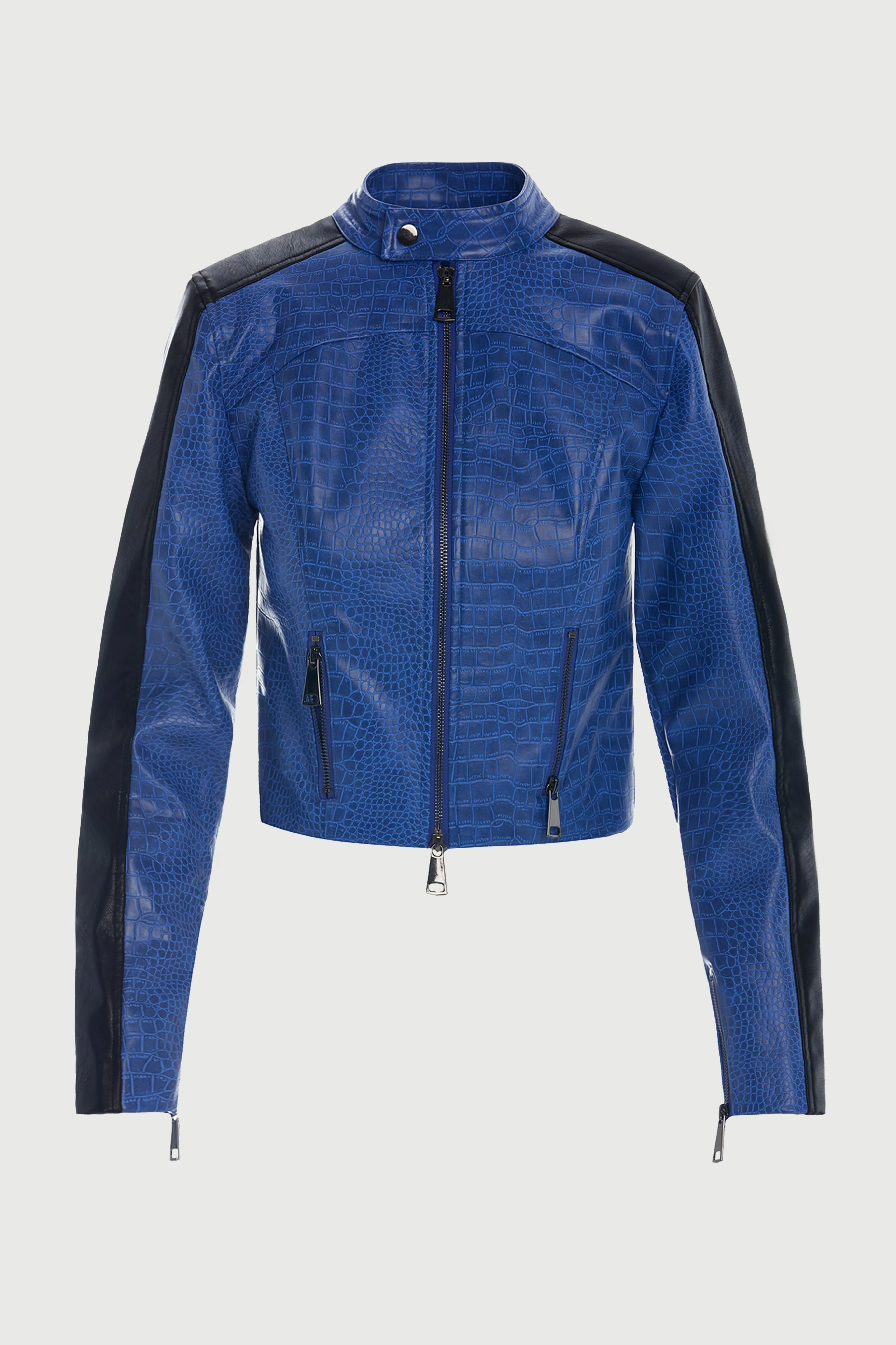 Croc Cropped Moto Jacket