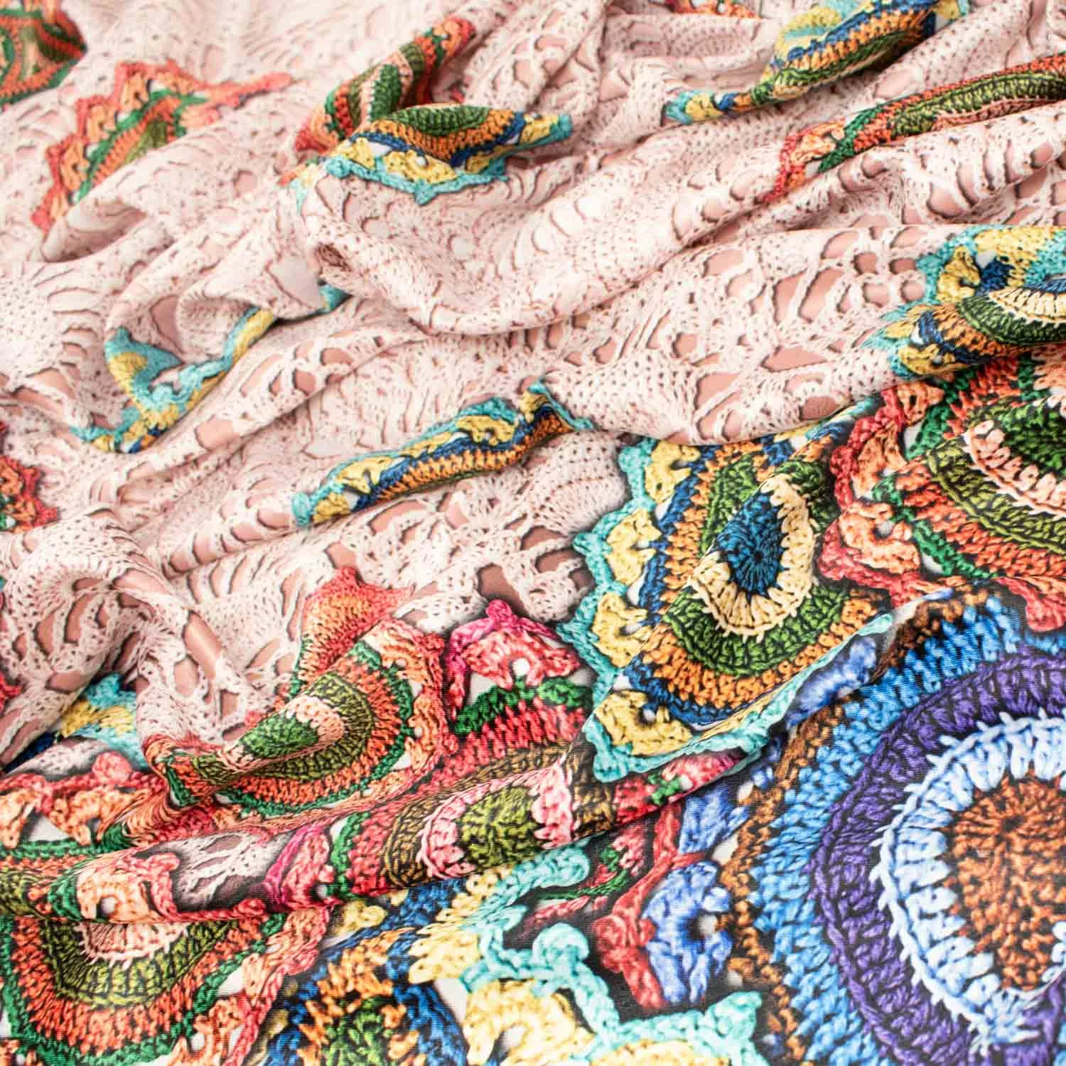 Digital Printed Satin Design-28 Border Printed Paisley Knit