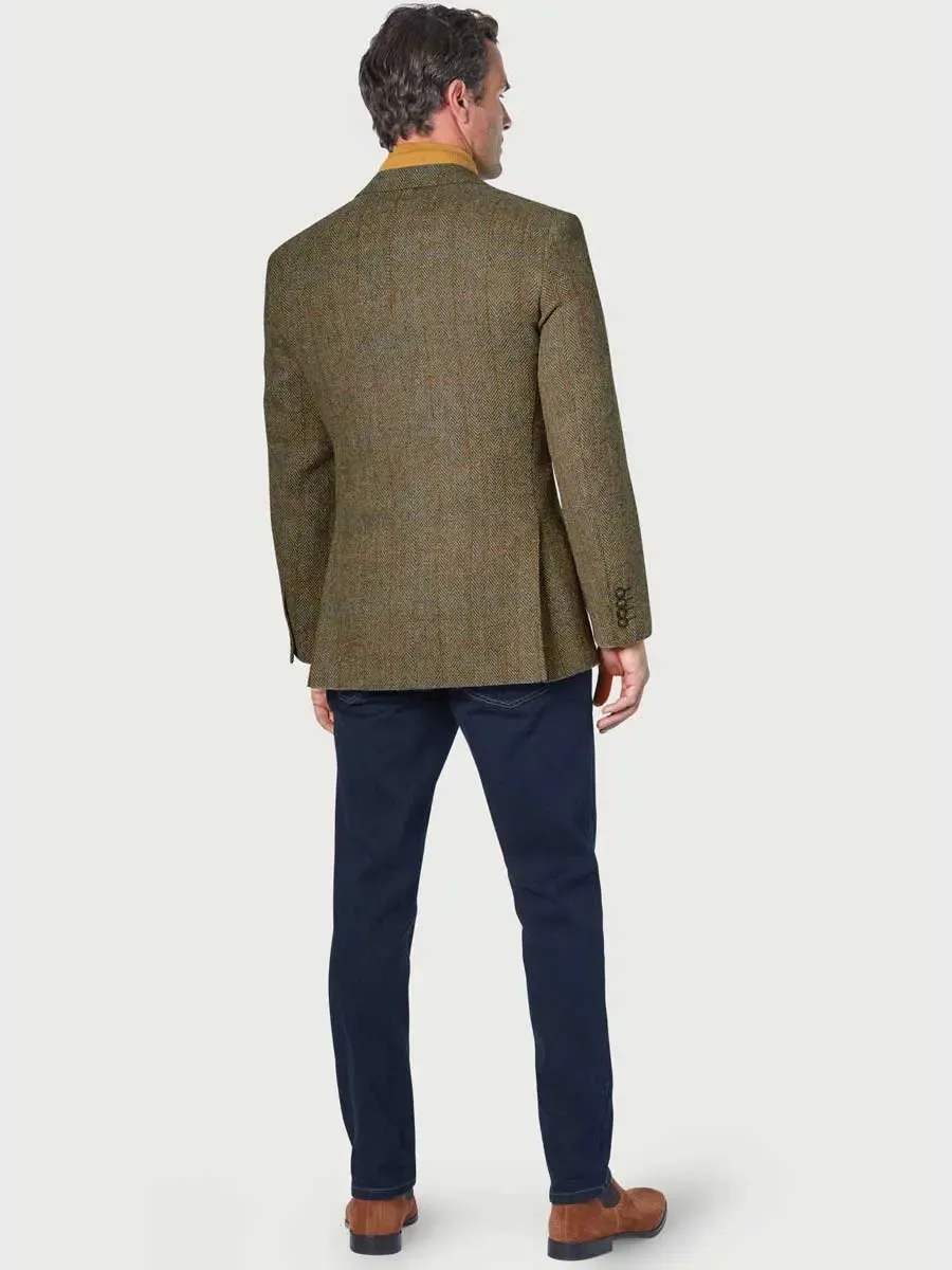 HARRIS TWEED Stromay Jacket - Mens - Olive Green with Check