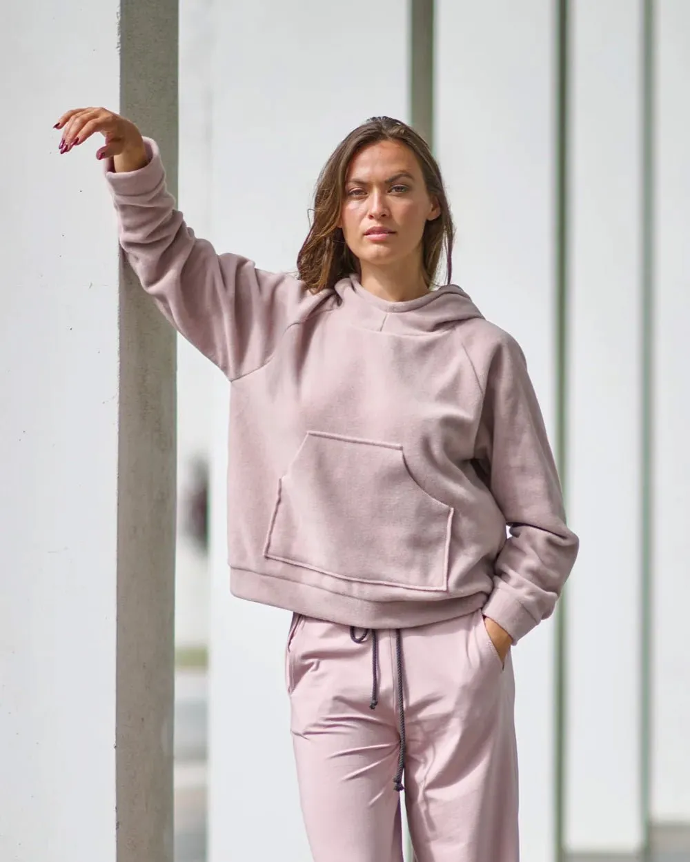 Henriette Cozy Fleece Hoodie | Dusty Rose