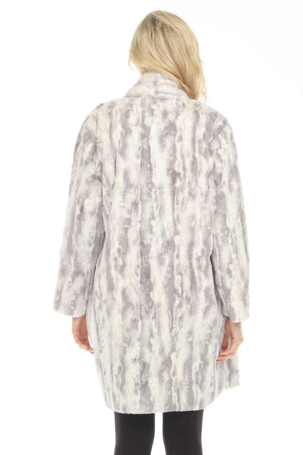 Johnny Was Workshop Cloud Faux Fur Open Front Coat Boho Chic W49822