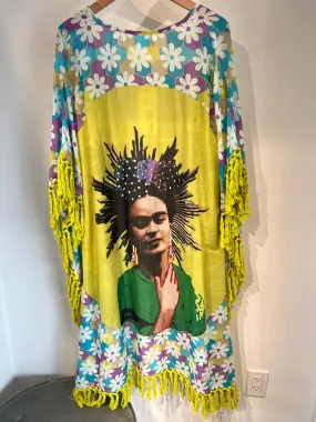 Lime Frida Kahlo Fringe Kimono