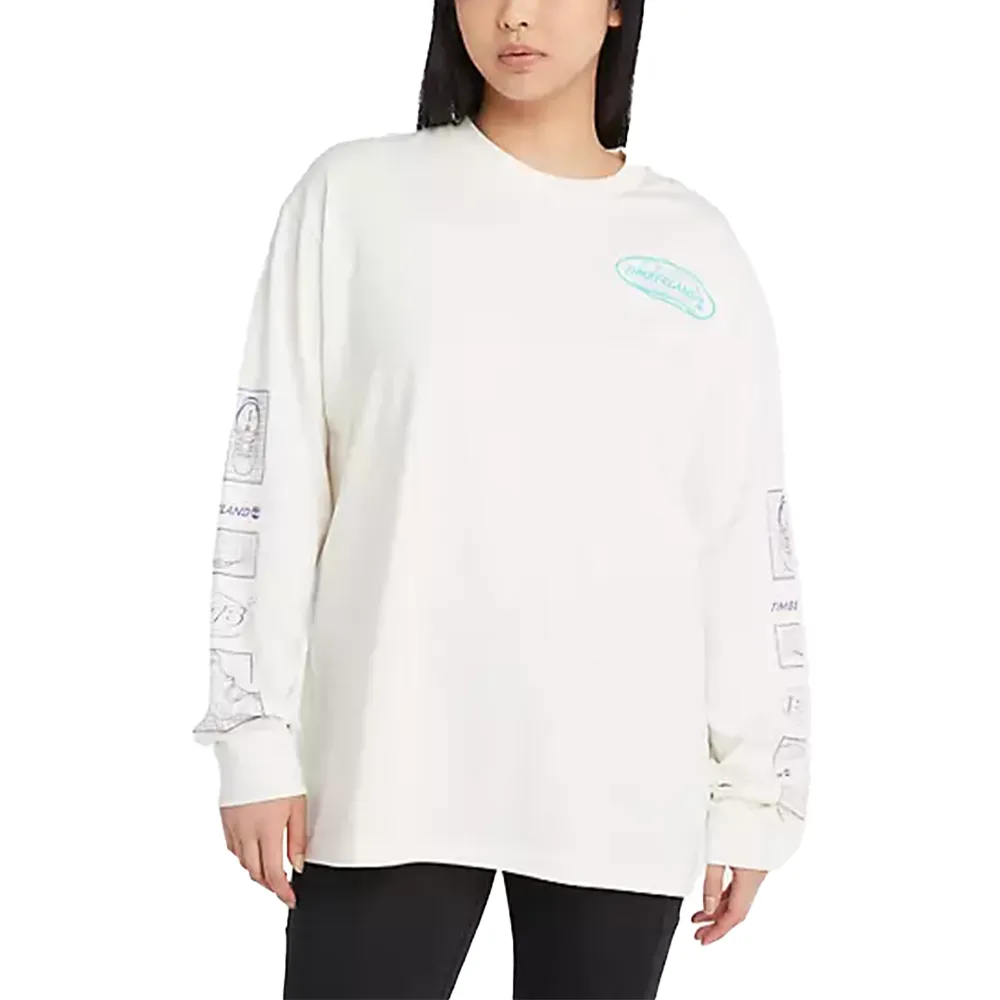 Long-sleeve Multi-Placement Graphic Tee 'Vintage White'