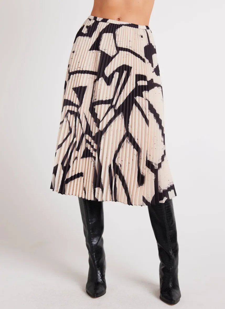 MOSAIC PRINT KNIFE PLEAT MIDI SKIRT