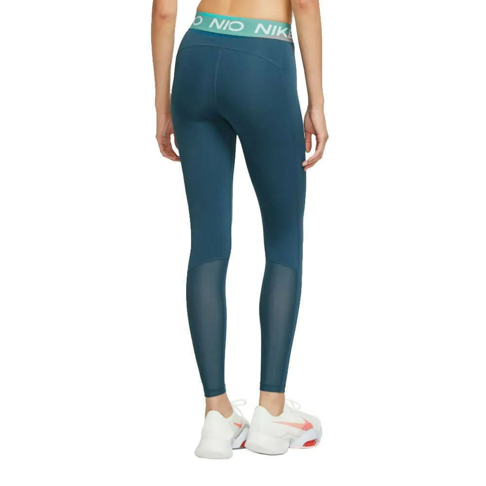 Nike Pro Women's Mid-Rise Leggings - Marina Blue