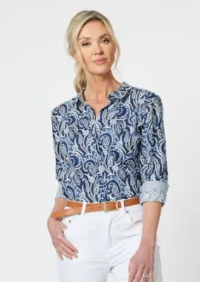 Paisley Cotton Shirt - Blue