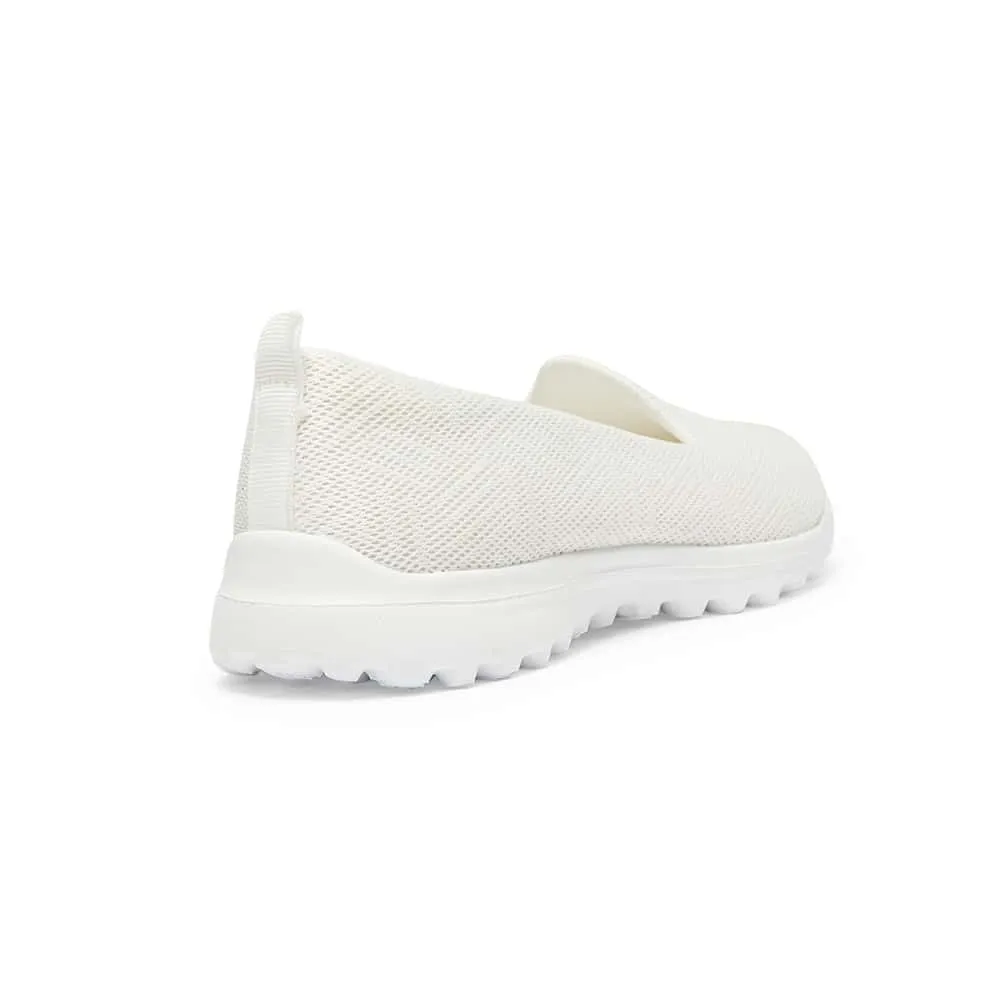 Perry Sneaker in White Stretch