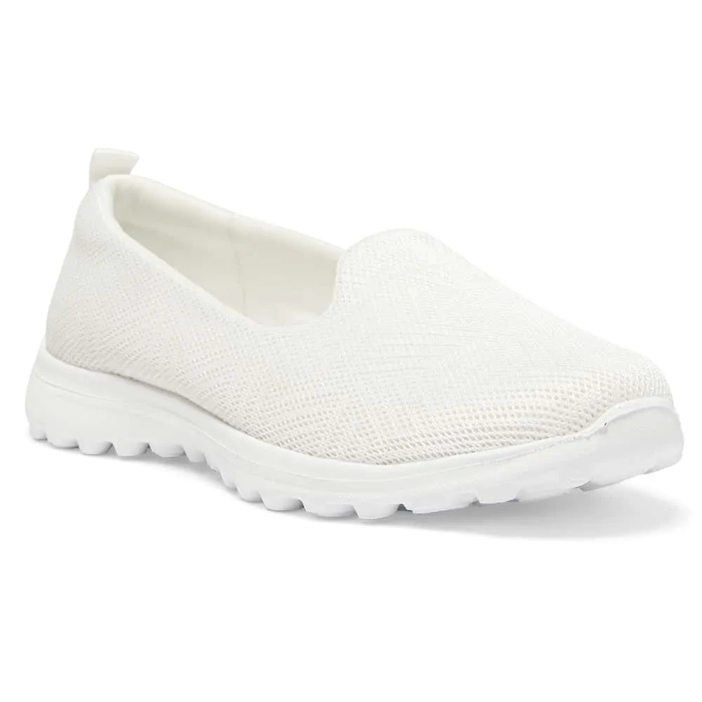 Perry Sneaker in White Stretch