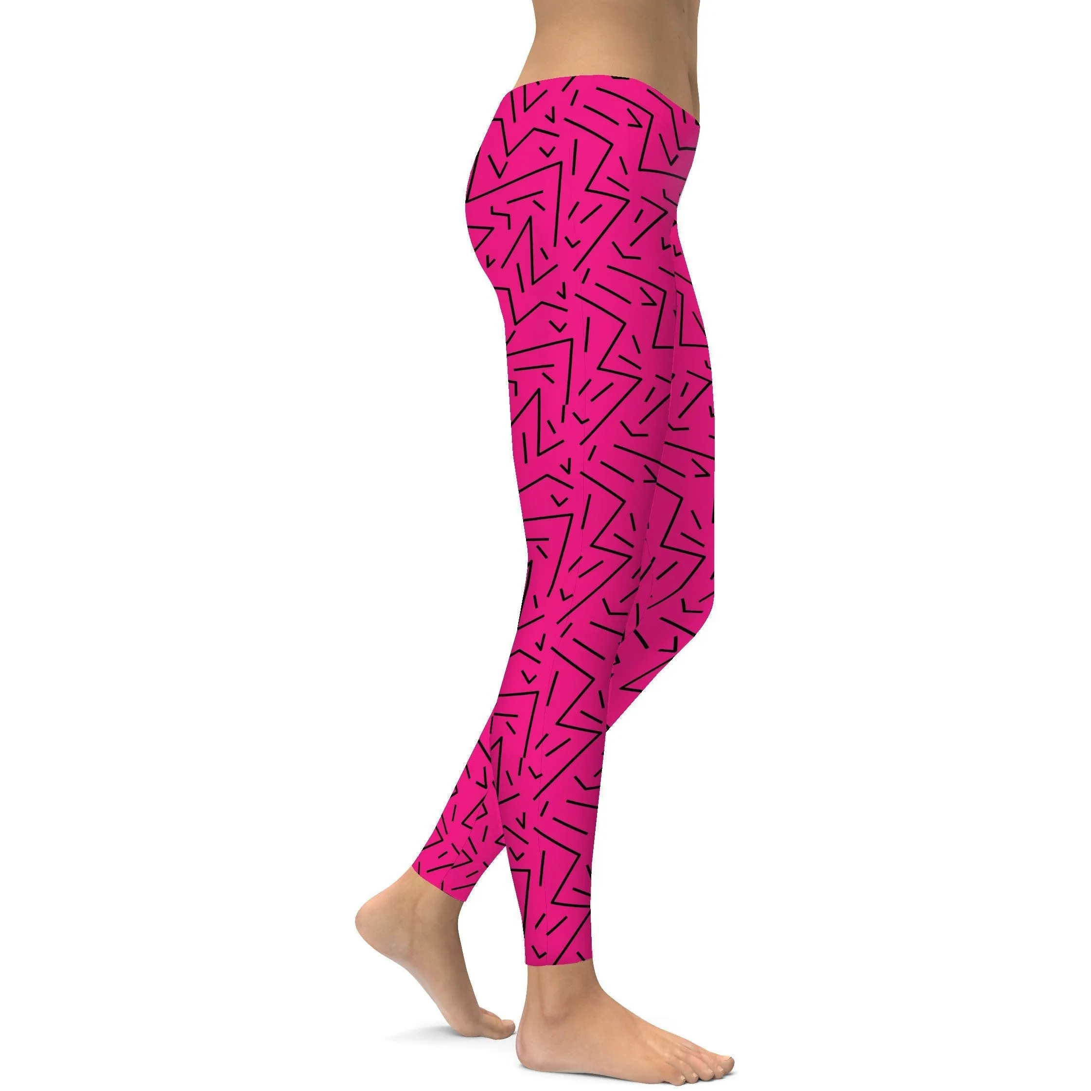 Pink Black Line Leggings