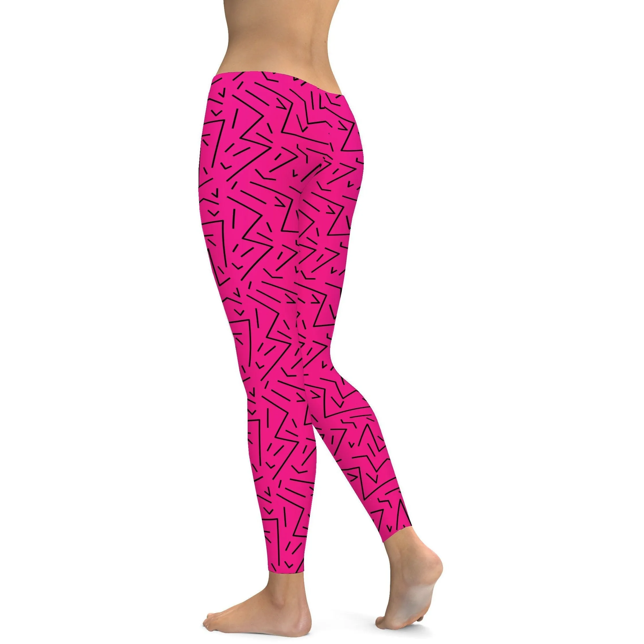 Pink Black Line Leggings