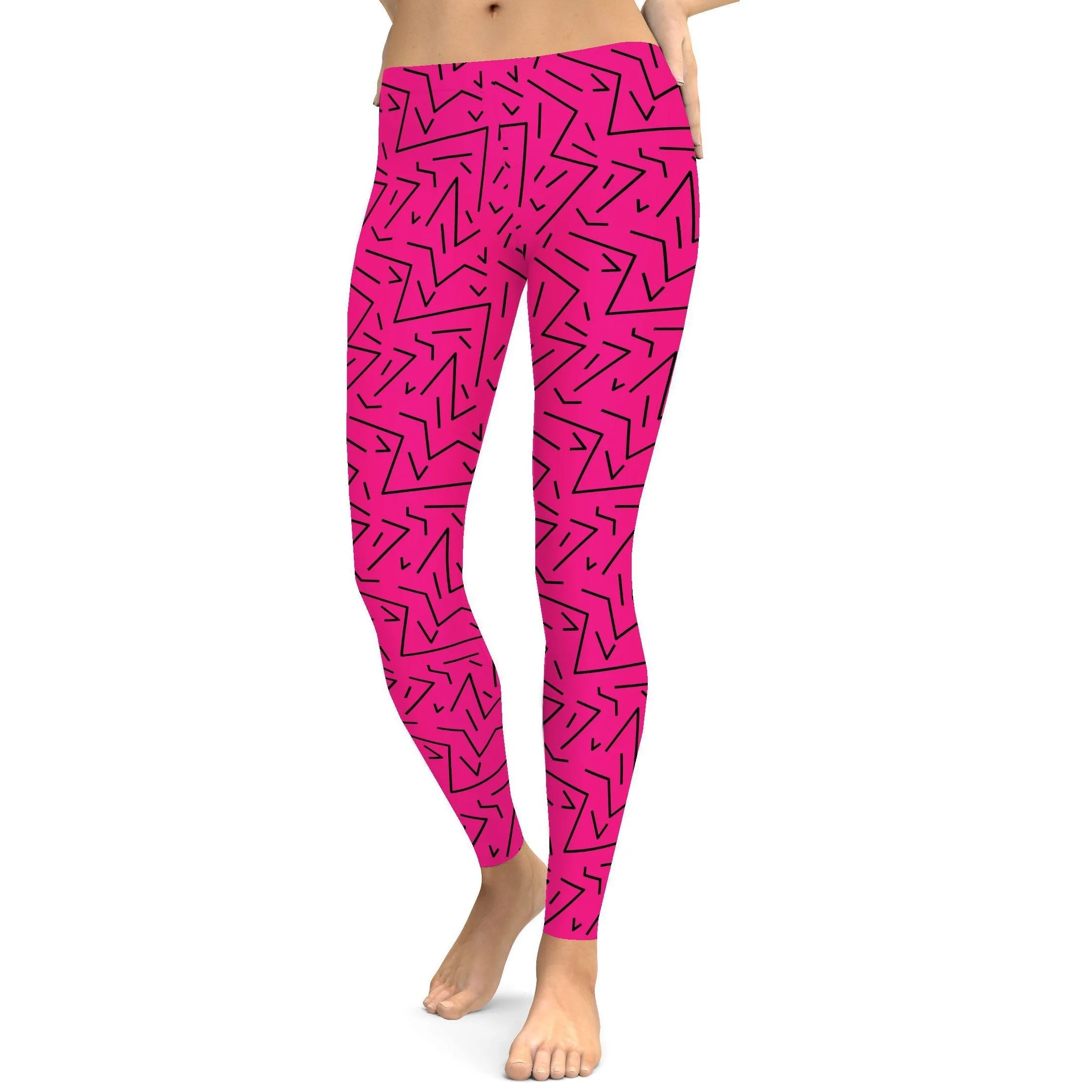 Pink Black Line Leggings