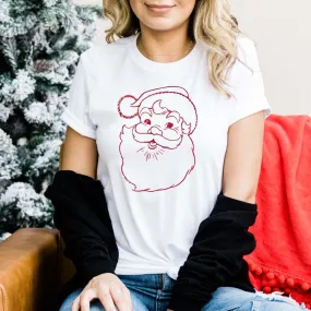 Santa Outline Red Wholesale Tee