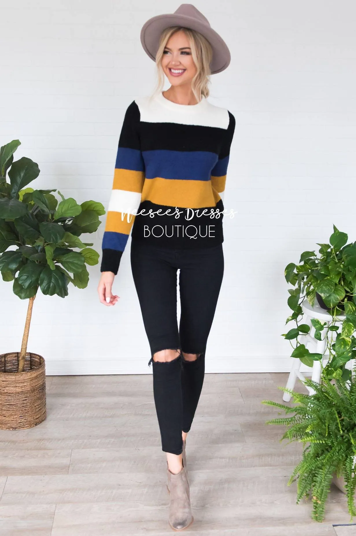 Stay Cozy Color Block Sweater