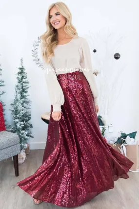 Stunning Sequin Maxi Skirt