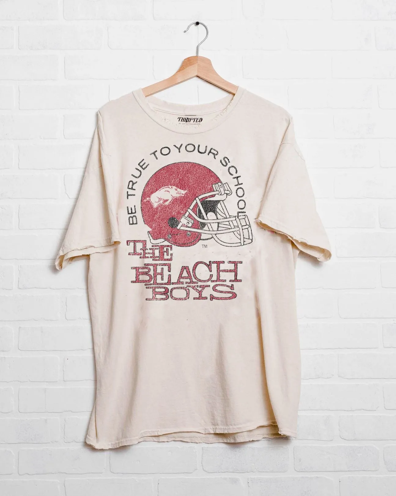 The Beach Boys Razorbacks True To Your School Off White Thrifted Tee