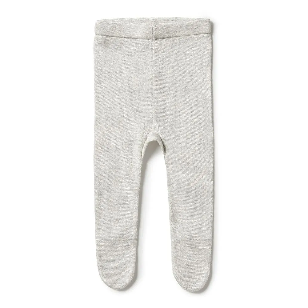 Wilson Frenchy Knitted Leggings with Feet - Grey Melange (Newborn, Up to 4 Kg)