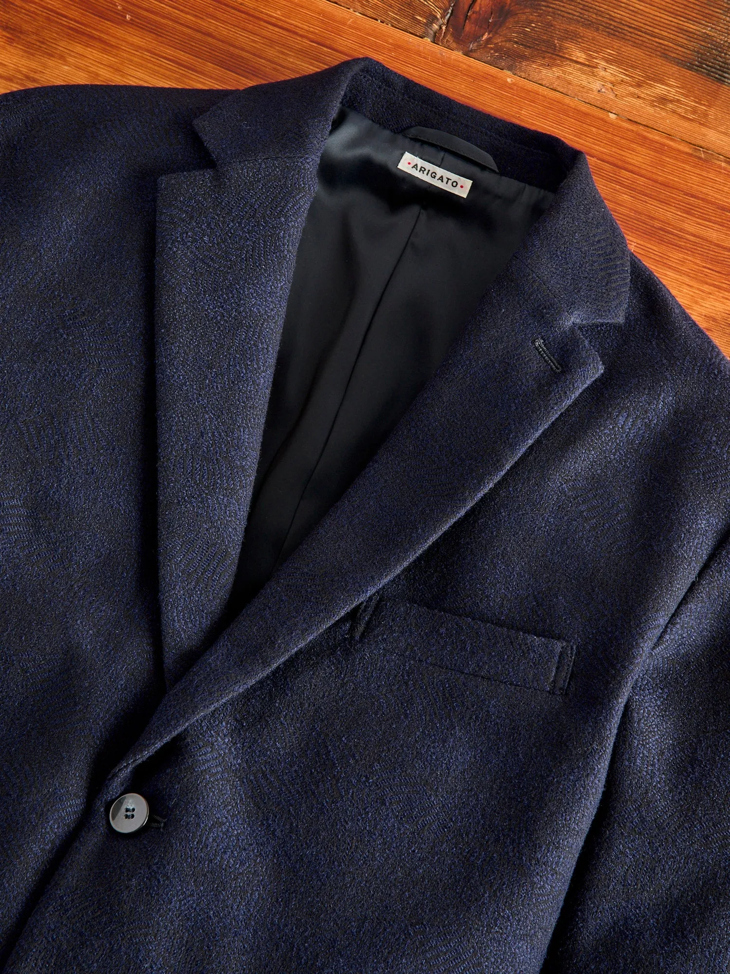 Wind Flow Jacquard 2B Jacket in Dark Navy