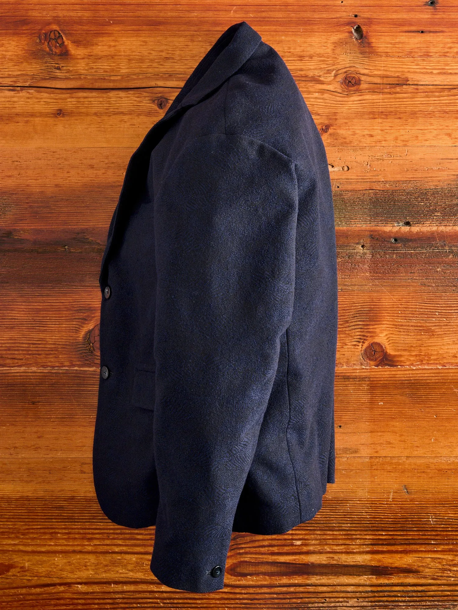 Wind Flow Jacquard 2B Jacket in Dark Navy