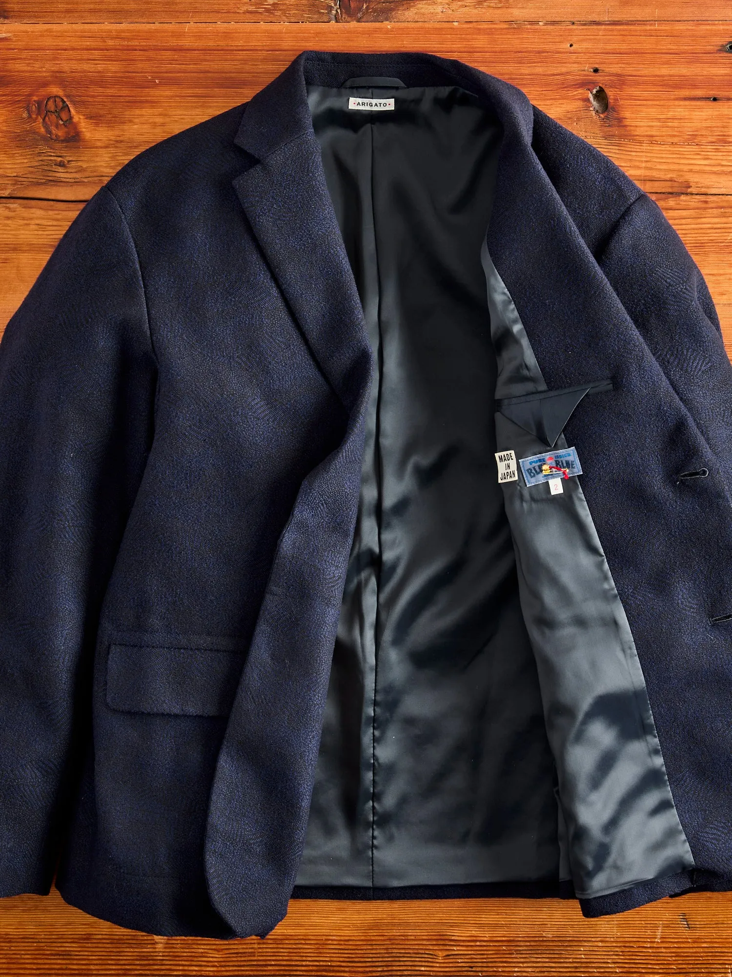 Wind Flow Jacquard 2B Jacket in Dark Navy