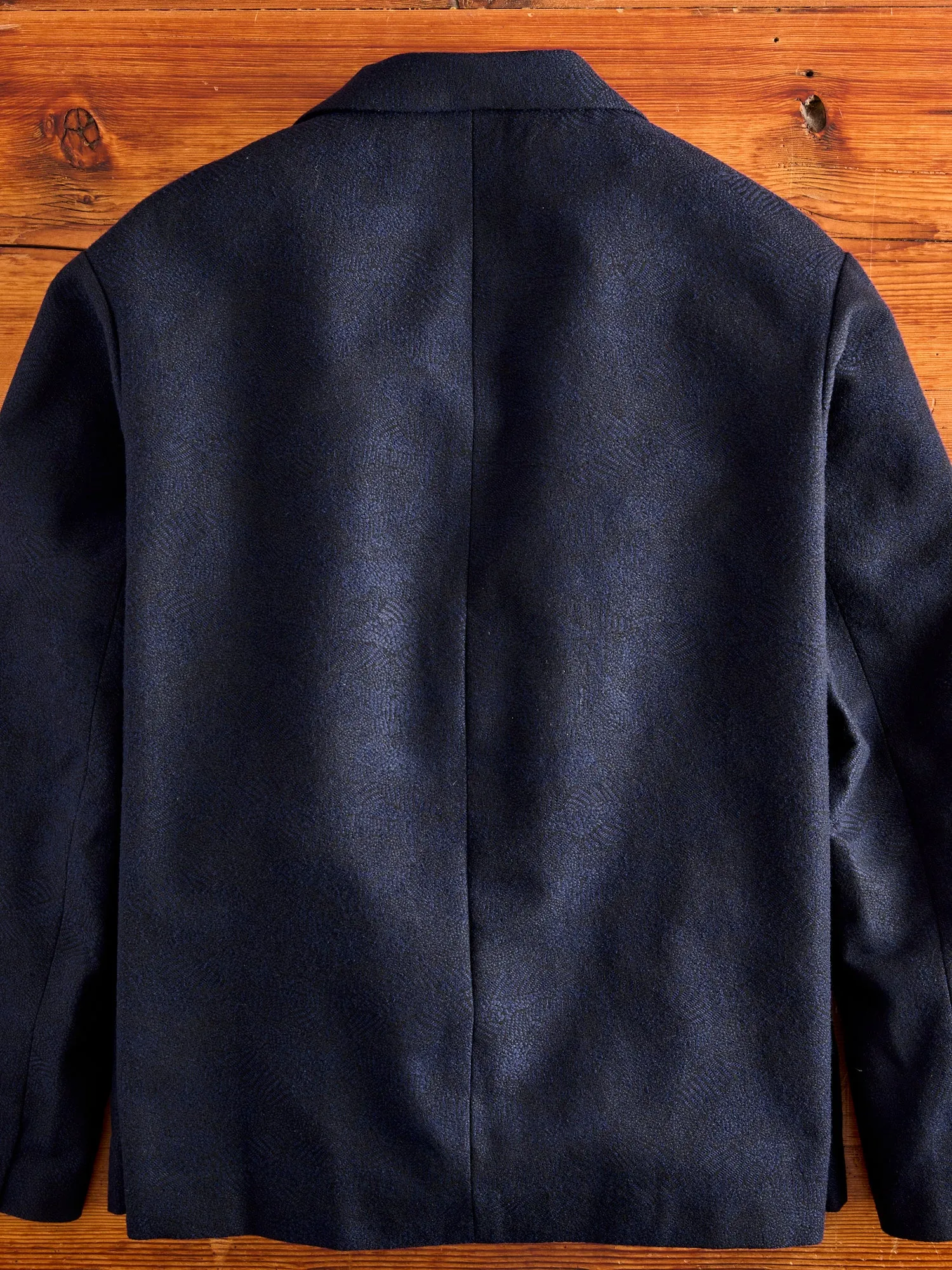 Wind Flow Jacquard 2B Jacket in Dark Navy