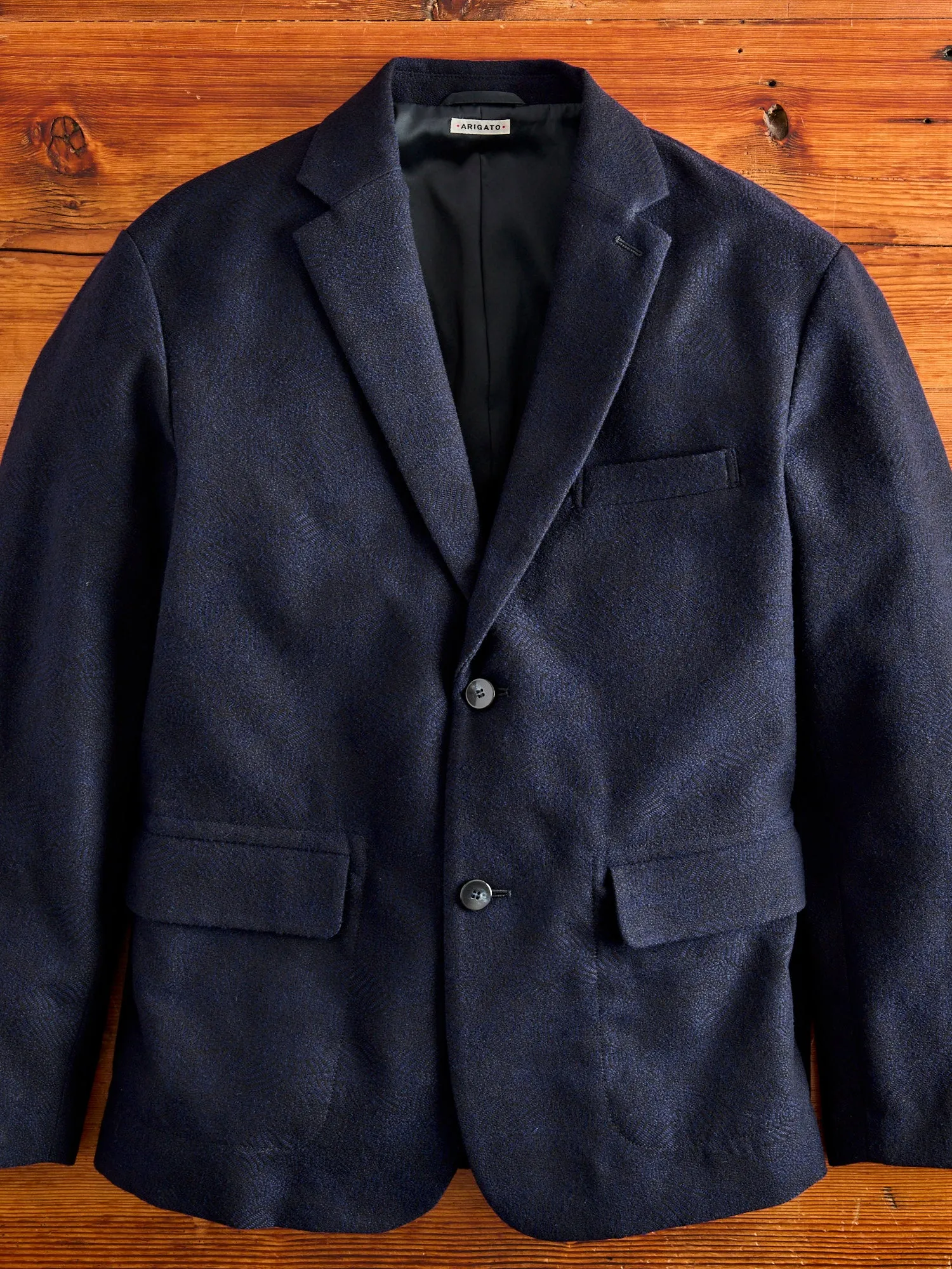 Wind Flow Jacquard 2B Jacket in Dark Navy