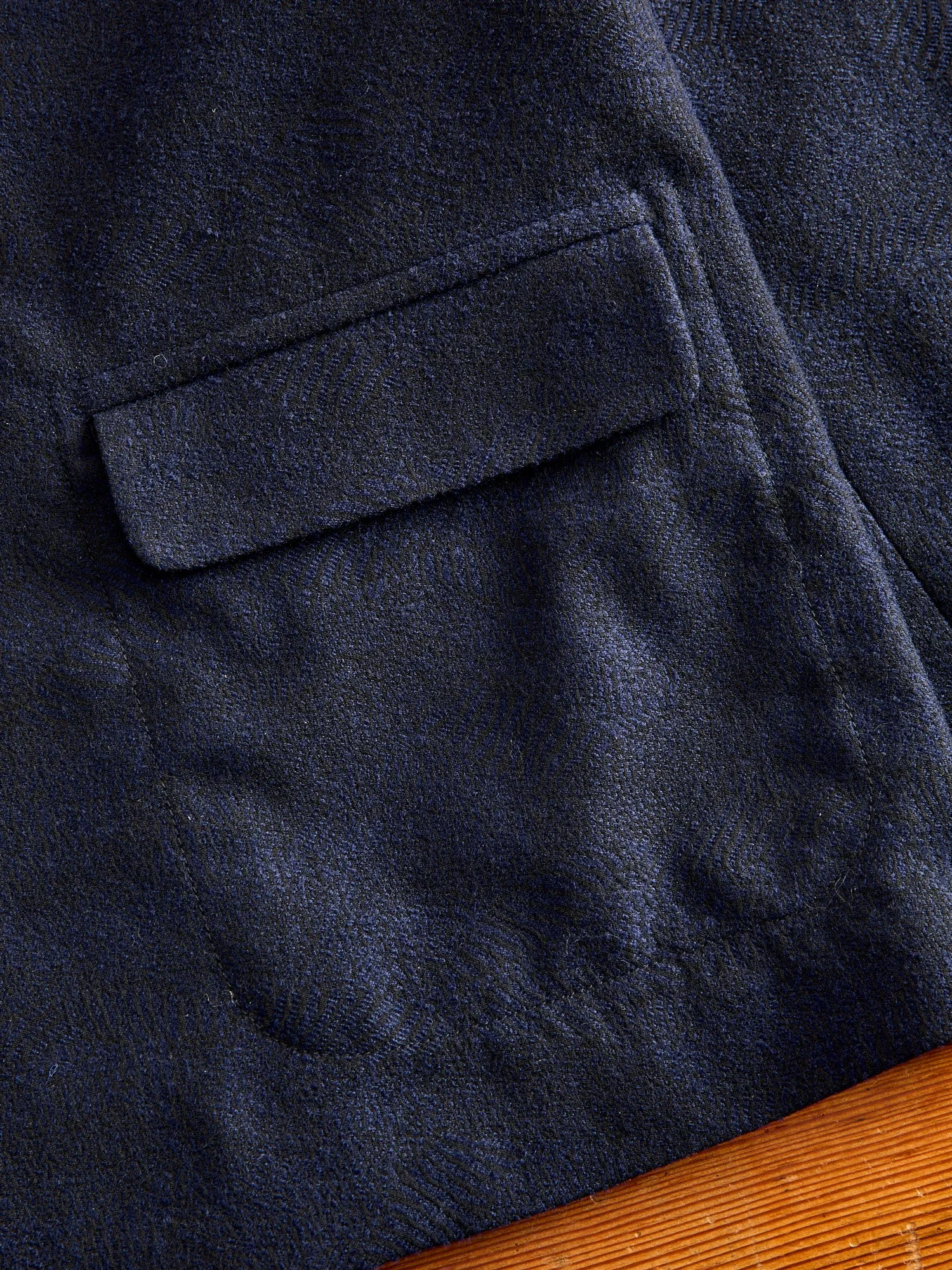 Wind Flow Jacquard 2B Jacket in Dark Navy