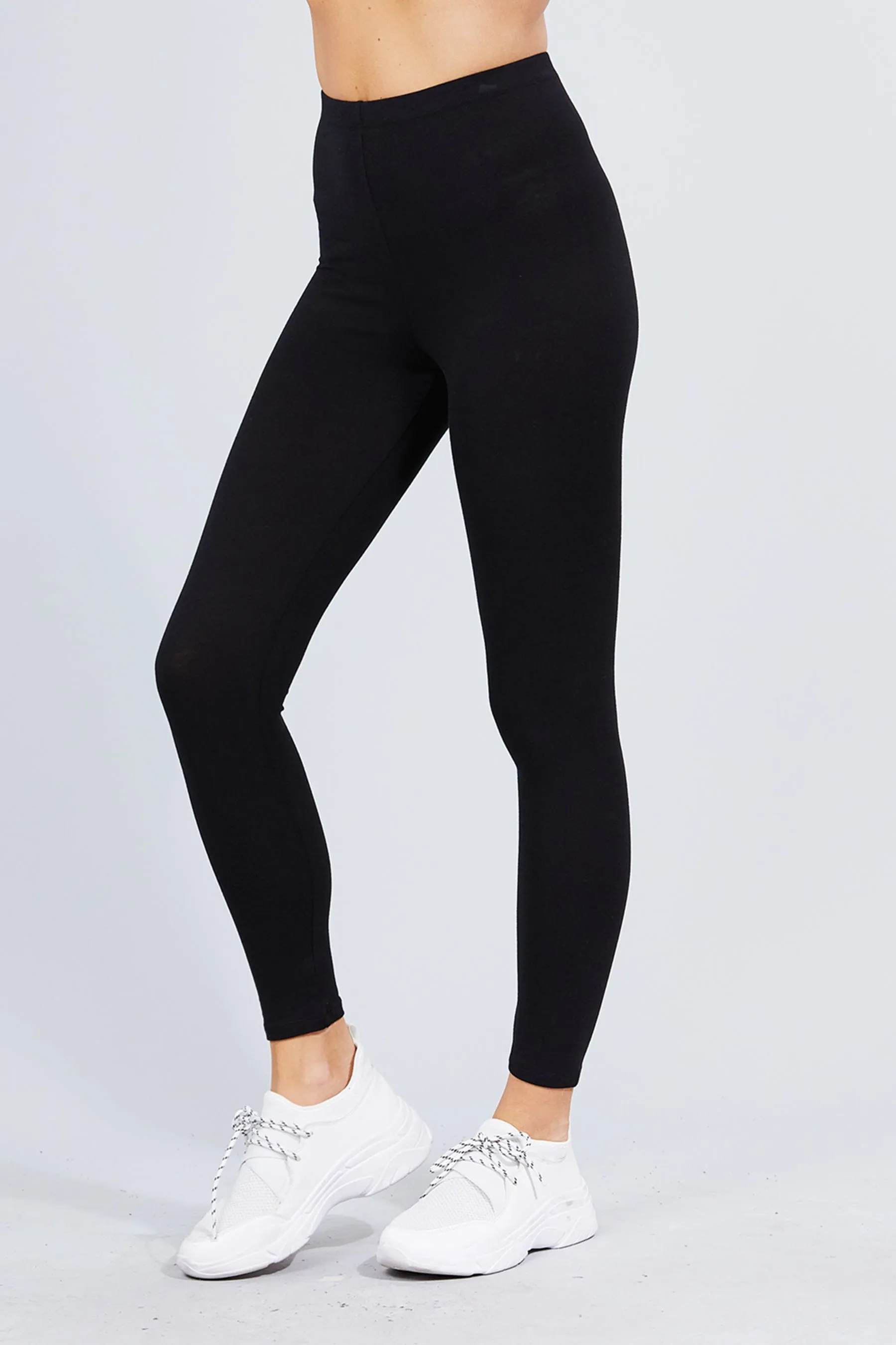 Women's Comfort Fit Cotton Spandex Basic Leggings