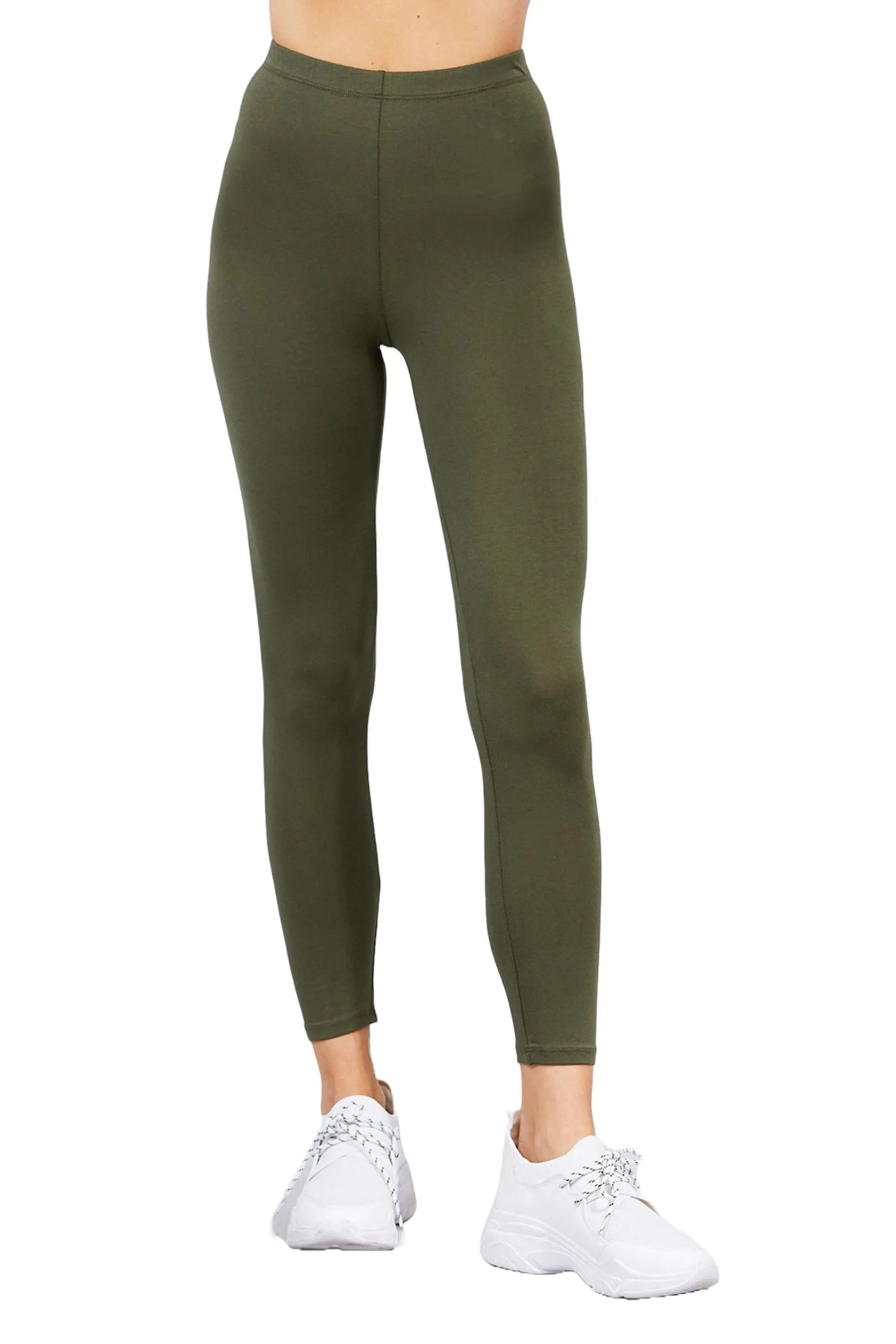 Women's Comfort Fit Cotton Spandex Basic Leggings